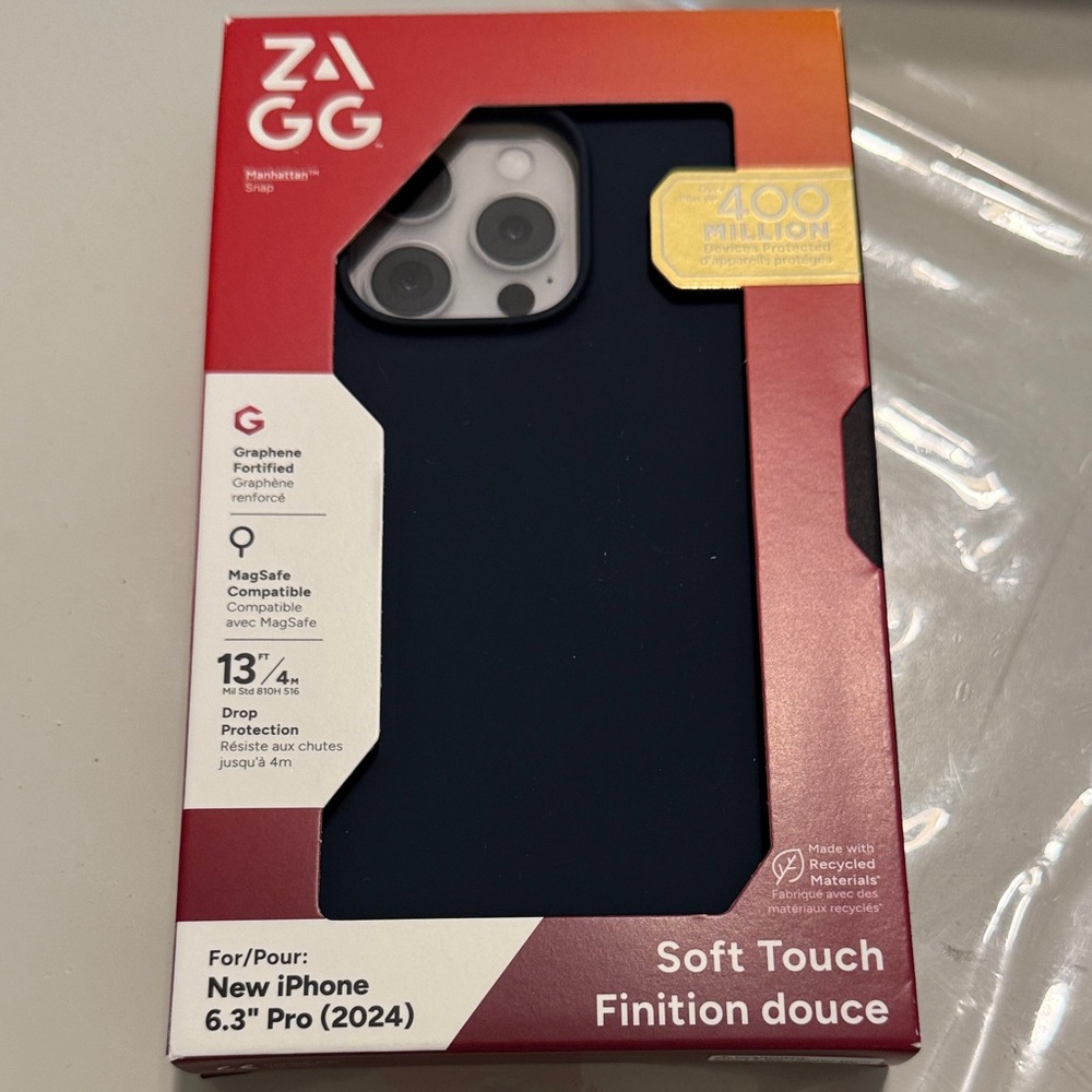 ZAGG Soft Touch Phone Case for New iPhone 6.3" Pro (2024) - Navy